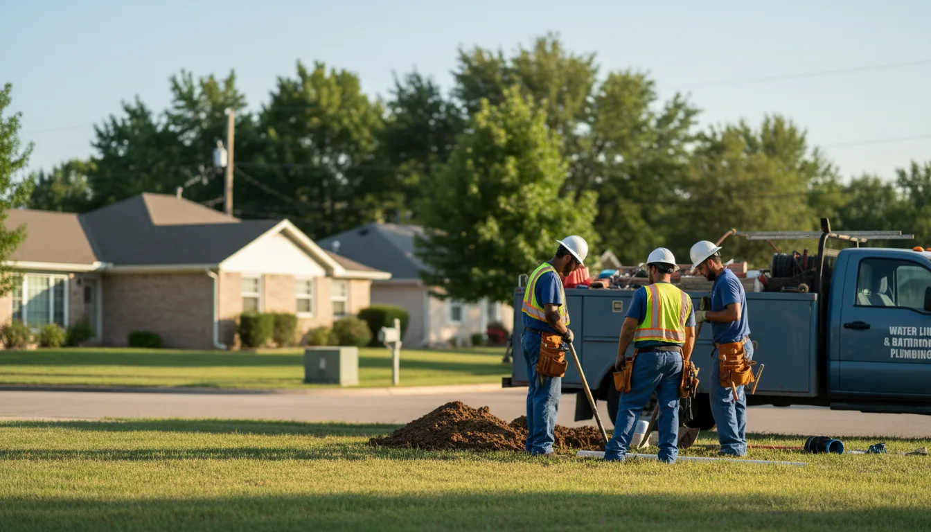 Residential water line and bathroom plumbing service in Moosic, PA